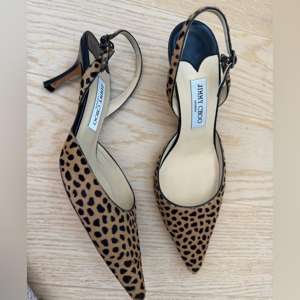 Jimmy Choo Leopard Print Heels - Picture 6 of 11